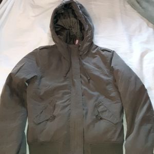 DIVIDED by H&M Sage Green Size 4 Hooded Coat